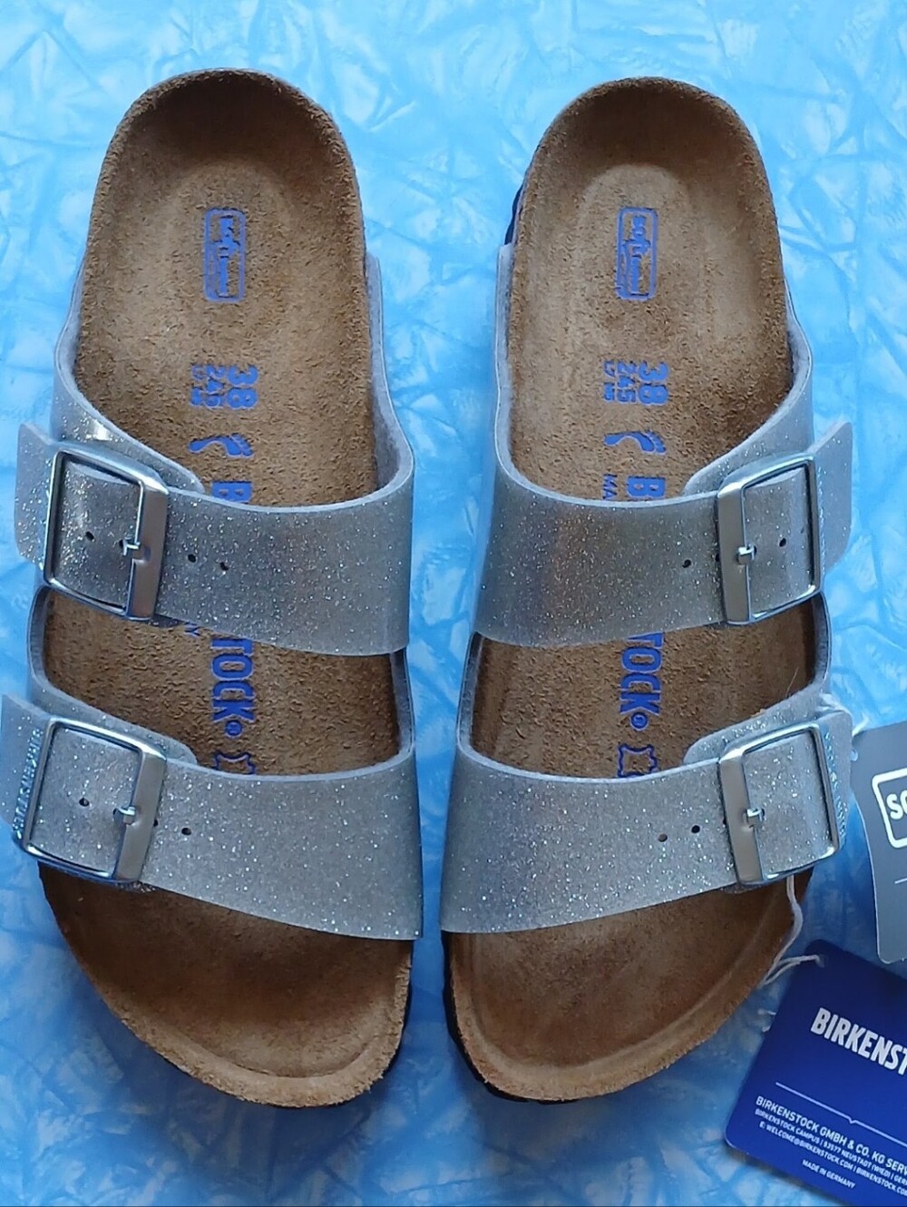 NWT Birkenstock Arizona Magic Galaxy Silver EU38 Ladies 7-7.5